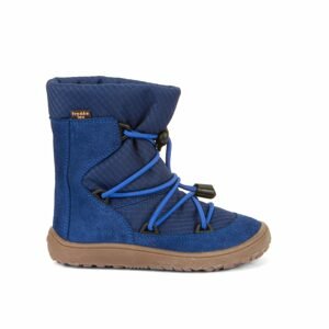 FRODDO TEX TRACK WOOL Blue Electric | Dětské zimní zateplené barefoot boty - 28