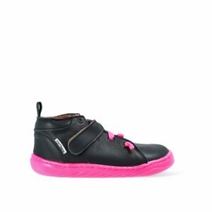PEGRES CELOROČKY Skinny SBF62F Black/Pink | Dětské celoroční barefoot boty - 27