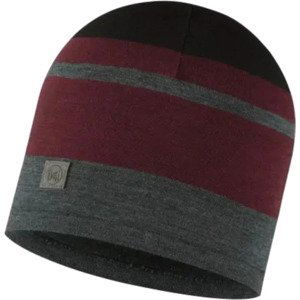 VÍNOVO-ŠEDÁ ČEPICE BUFF MERINO MOVE BEANIE 1302219991000 Velikost: ONE SIZE