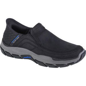 ČERNÁ KOŽENÁ OBUV SKECHERS RESPECTED - ELGIN SLIP-INS 204810-BLK Velikost: 42