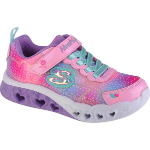 BAREVNÉ DÍVČÍ SVÍTÍCÍ TENISKY SKECHERS FLUTTER HEART LIGHTS 302315L-PKMT Velikost: 29