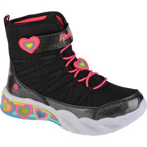 ČERNÉ DÍVČÍ SVÍTÍCÍ SNĚHULE SKECHERS SWEETHEART LIGHTS 302661L-BKHP Velikost: 34