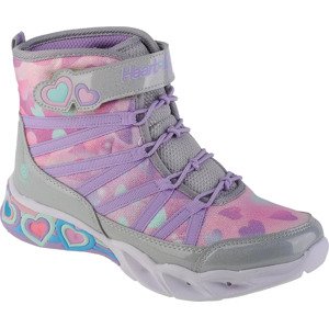 STŘÍBRNO-RŮŽOVÉ DÍVČÍ KOTNÍKOVÉ BOTY SKECHERS SWEETHEART LIGHTS - DREAMY LOVE 302667L-SMLT Velikost: 34