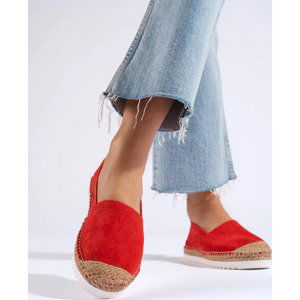 CIHLOVÉ KLASICKÉ KOŽENÉ ESPADRILKY NA PLATFORMĚ GM0102R Velikost: 38