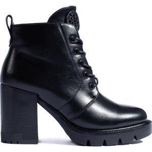 Černé dámské kotníkové boty na podpatku 23-12177B Velikost: 37