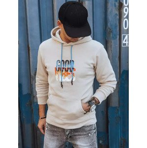 BÉŽOVÁ MIKINA S NÁPISEM GOOD VIBES BX5378 Velikost: 2XL