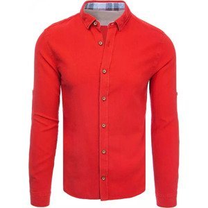 Červená košile s dlouhým rukávem DX2266 Velikost: L