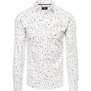 Bílá pánská košile s černými vzory Dstreet DX2439 Velikost: XL