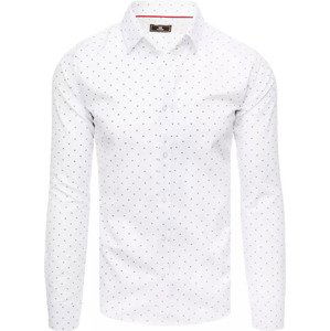 Pánská bílá košile se vzorem DX2451 Velikost: 2XL