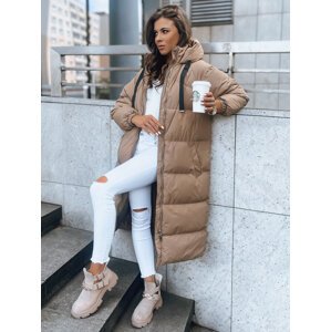 Tmavě béžová dlouhá vyteplená bunda COZYSEASON TY3759 Velikost: XL