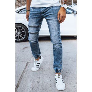 Modré džínové jogger kalhoty se zipy UX4037 Velikost: L