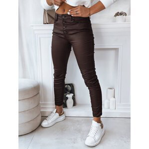 Hnědé koženkové kalhoty MEGAN UY1784 Velikost: XL