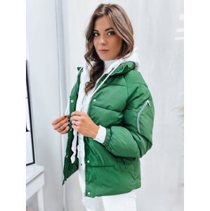 Zelená prošívaná bunda s textilní kapucí SPACE TY4069 Velikost: L
