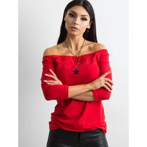 DÁMSKÝ ČERVENÝ TOP S ODHALENÝMI RAMENY RV-BZ-4692.56-RED Velikost: XL