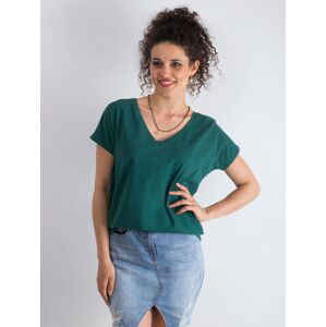 DÁMSKÉ TMAVĚ ZELENÉ TRIČKO RV-TS-4832.35P-DARK GREEN Velikost: XL