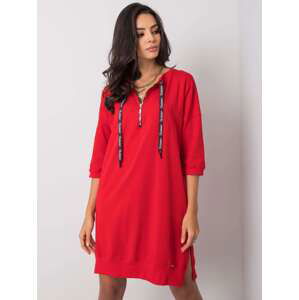 Červené dámské mikinové šaty RV-SK-6273.47P-red Velikost: S/M
