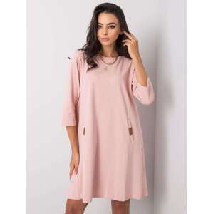 Světle růžové dámské volné šaty RV-SK-6274.36P-pink Velikost: S/M