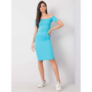 Světle modré dámské přiléhavé šaty RV-SK-6696.65-blue Velikost: S