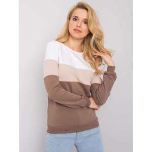 HNĚDO-BÍLÁ DÁMSKÁ MIKINA BEZ KAPUCE RV-BL-5787.15X-BROWN Velikost: M