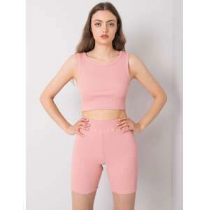 RŮŽOVÉ ŽEBROVANÉ BIKER SHORTS -TK-RP-LG-240521.10P-PINK Velikost: L