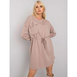 Béžové dámské mikinové šaty RV-SK-7011.27X-beige Velikost: S/M