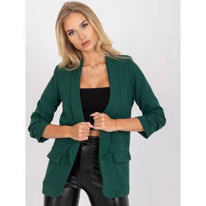 TMAVĚ ZELENÉ ELEGANTNÍ SAKO DHJ-MA-7684.15P-DARK GREEN Velikost: M