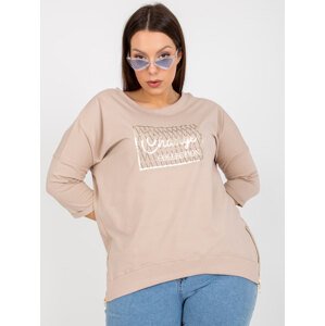 Béžová halenka se zipy RV-BZ-7738.42P-beige Velikost: ONE SIZE