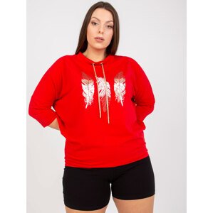 Červená halenka s peříčky -RV-BZ-7590.47P-red Velikost: ONE SIZE