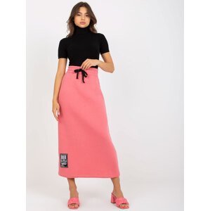 Růžová midi sukně se zipem -FA-SD-8055.60P-pink Velikost: L/XL