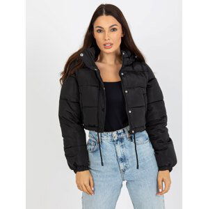 Černá crop zimní bunda s odnímatelnými rukávy NM-KR-D2-3869.11P-black Velikost: L