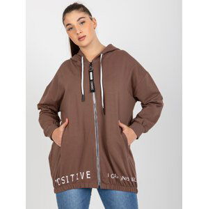 Hnědá mikina na zip RV-BL-8302.78-brown Velikost: ONE SIZE