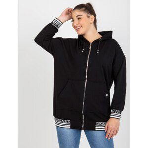 Černá mikina na zip RV-BL-8190.09P-black Velikost: ONE SIZE