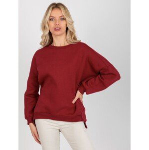 Vínová volná basic mikina -RV-BL-8261.51-bordo Velikost: ONE SIZE