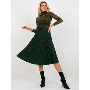 Tmavě zelená plisovaná sukně -DHJ-SD-9533.80P-dark green Velikost: ONE SIZE