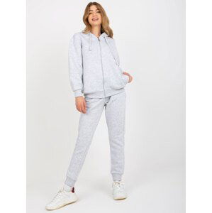 SVĚTLE ŠEDÁ  BASIC TEPLÁKOVKA S KAPUCÍ -FA-KMPL-8324.05-GREY Velikost: S/M