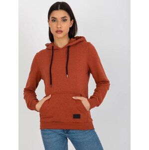 TMAVĚ ORANŽOVÁ MIKINA S KAPUCÍ EM-BL-1201.86P-DARK ORANGE Velikost: XL