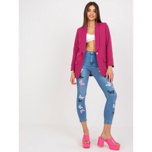 FUCHSIOVÉ ELEGANTNÍ SAKO -DHJ-MA-15621.12X-FUCHSIA Velikost: 2XL