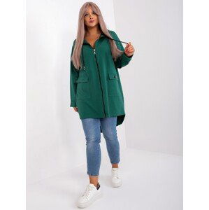 Tmavě zelená prodloužená mikina RV-BL-8271.67-dark green Velikost: ONE SIZE