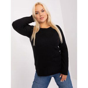 Černý vzorovaný svetr PM-SW-PM-3905.13-black Velikost: XL/2XL