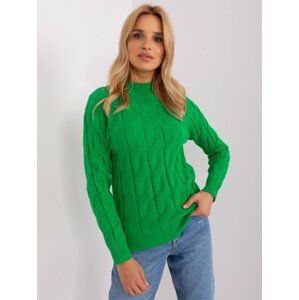 ZELENÝ TEPLÝ SVETR S ROLÁKEM AT-SW-2235.00P-GREEN Velikost: ONE SIZE