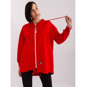 ČERVENÁ ASYMETRICKÁ MIKINA NA ZIP RV-BL-9096.43P-RED Velikost: L/XL