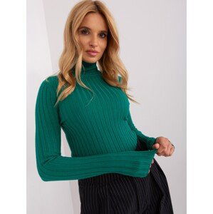 Tmavě zelený žebrovaný rolák PM-SW-1087.09-dark green Velikost: S/M