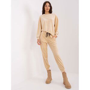 BÉŽOVÁ VELUROVÁ SOUPRAVA DHJ-KMPL-8328.97-BEIGE Velikost: ONE SIZE