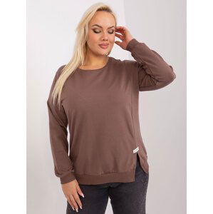 Hnědá mikina s rozparky-RV-BZ-9199.91P-brown Velikost: ONE SIZE