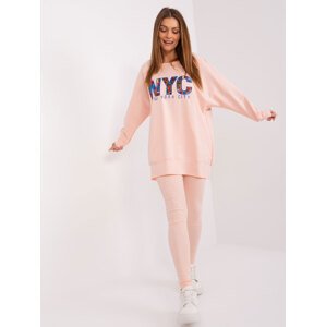 Broskvová teplákovka NYC EM-KMPL-830.77P-peach Velikost: ONE SIZE