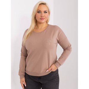 TMAVĚ BÉŽOVÉ TRIKO S NÁŠIVKOU -RV-BZ-9312.28P-DARK BEIGE Velikost: ONE SIZE