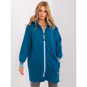 Tmavě modrá dlouhá mikina na zip RV-BL-9225.96P-blue sea Velikost: S/M