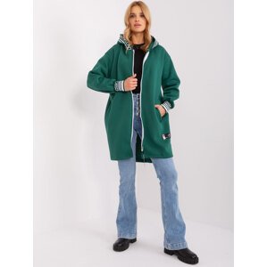 Tmavě zelená dlouhá mikina na zip RV-BL-9225.96P-dark green Velikost: S/M