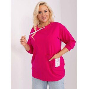 TMAVĚ RŮŽOVÉ TRIKO SE ŠŇŮRKAMI A KAPSOU RV-BZ-9098.53-DARK PINK Velikost: ONE SIZE