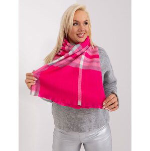 Tmavě růžový vzorovaný šál AT-SZ-23125-1.26-dark pink Velikost: ONE SIZE